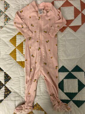 Hanna Andersson Baby Girl Pink Footie Pajamas (6-12 Months)